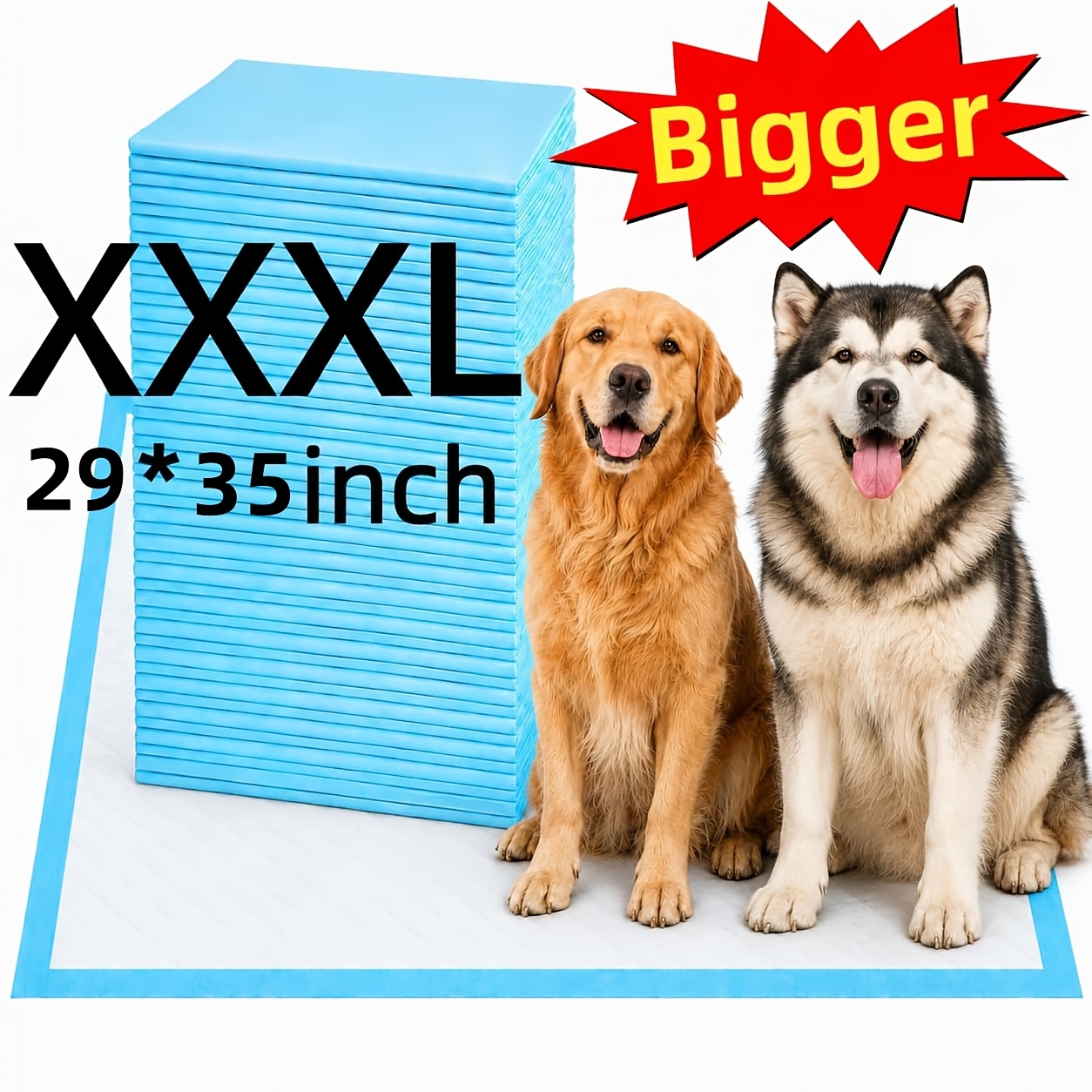 TEMU Xxxl Heavy-weight Pet Training Pads, 8-layer Thick 29×35in 100pcs, Super Absorbent Leakproof Dog Urine Pads, Tear-resistant Odor Reducing, For