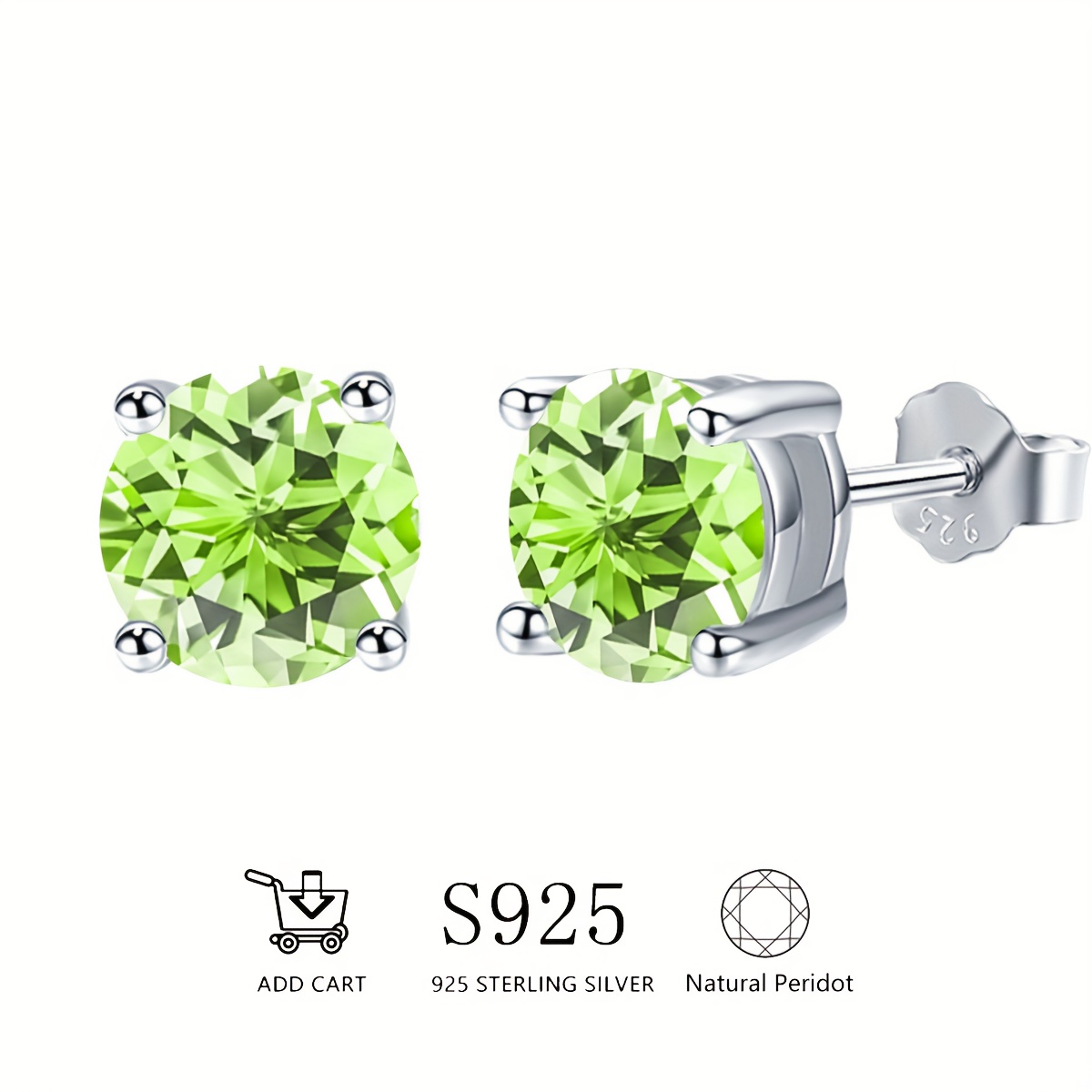 Gorgeous Natural Peridot S925 Silver Earrings