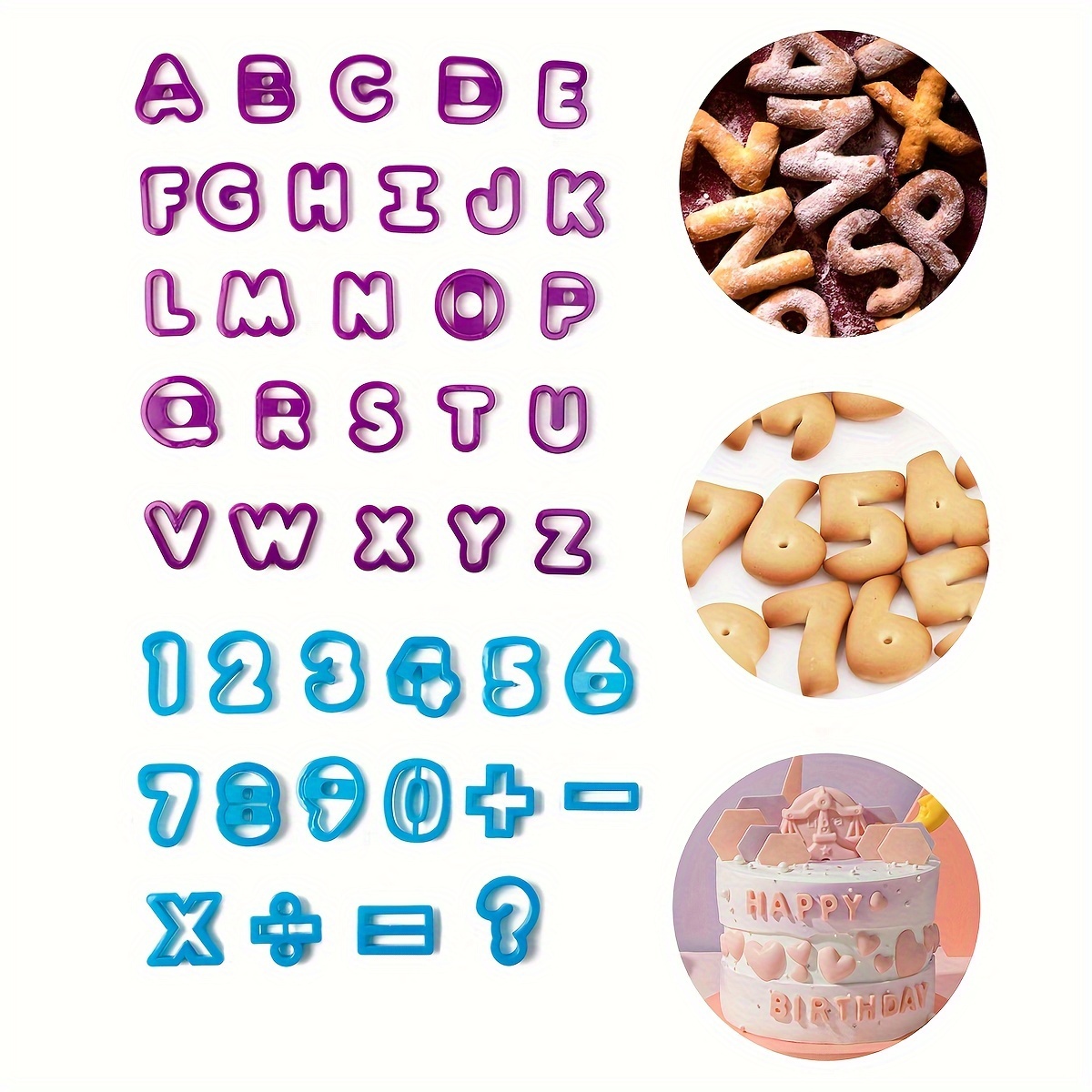 16pcs/26pcs/1set Home Use Full Set Pp Cutter Large English Letters Three-dimensional Baking Fondant Tools