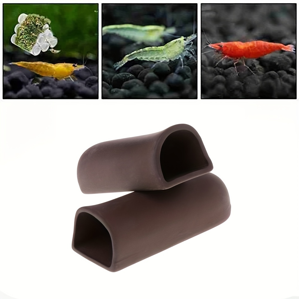 

1pc Ceramic Shrimp Hideaway, Pleco Breeding Clay Tube, Realistic Stone Look, Aquarium Decor For Fish Tank Shelter
