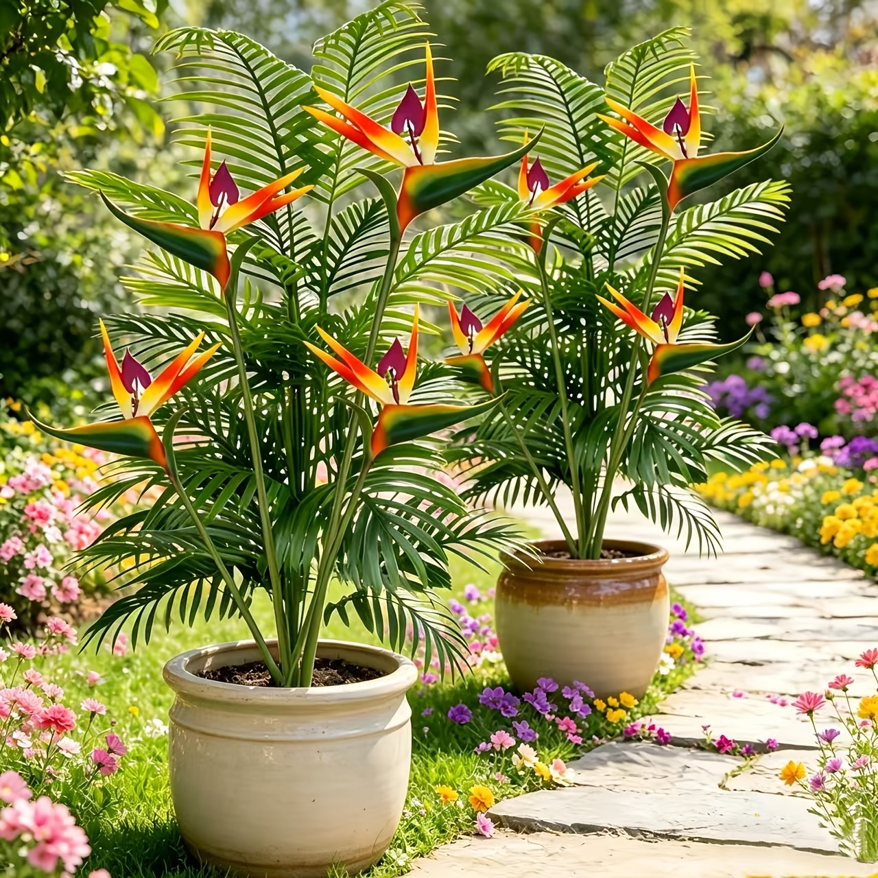 Artificial Pothos (25.59in) + * of Paradise (24.7in) Set, High-End  Artificial Potted Plants for Indoor/Outdoor Wedding, Hotel, Garden, and  Courtyard Landscaping, Large Artificial Trees, Floor Tropical ...