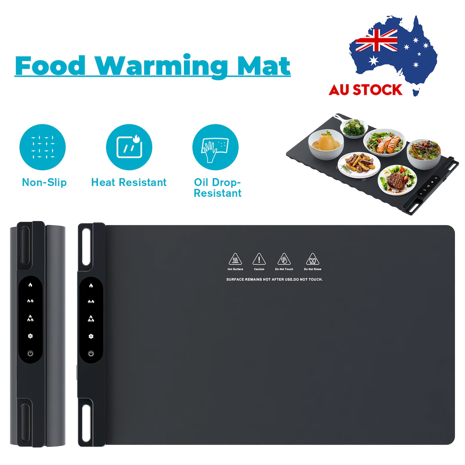 TEMU Advwin Food Heating Pads, 3-level Temperature Electric Heating Trays, Rollable And Portable Hot Plate Heating Pads, Silicone Heating Pads For