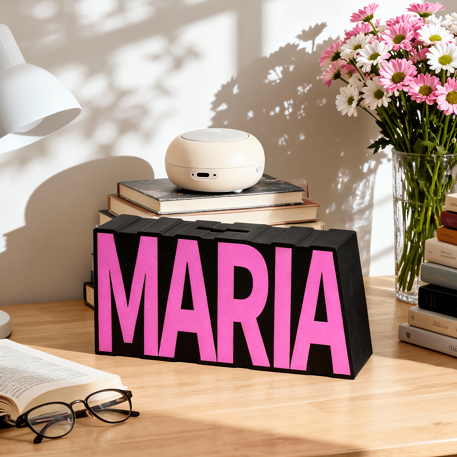 Image of Personalized Letter Money Bank - Customize Letters & Names, In Orange, Pink And Blue. Durable And Sturdy, It Skills And Is A Fashionable Home Decoration. A Cool, Interesting