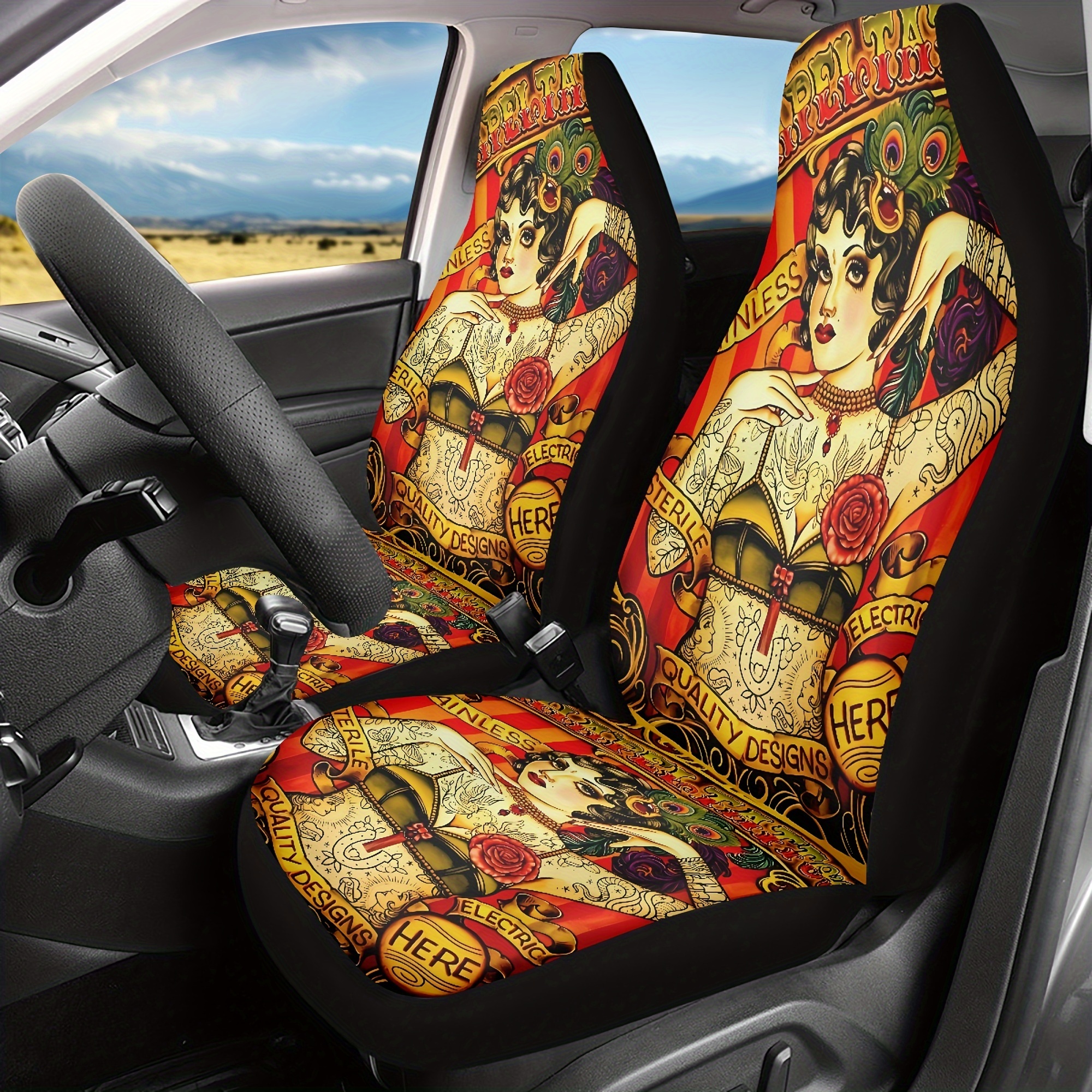 Bright Persian Ethnic Aztec Boho Chic Bohemian Pattern Car Seat Covers Pair, 2 Front Seat orders Covers, Car Seat Protector, Car Accessory