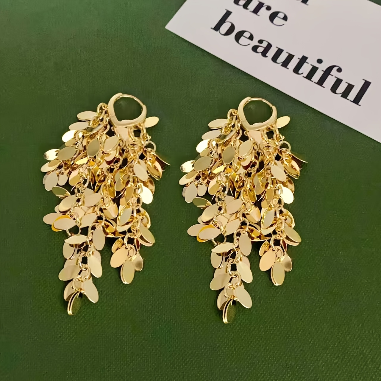 TEMU Boucles d'oreilles Vintage Mode Épi de Blé, Écouteurs de Luxe Léger et Design , Adaptées à un Usage , Bal de Promo, , Cadeaux