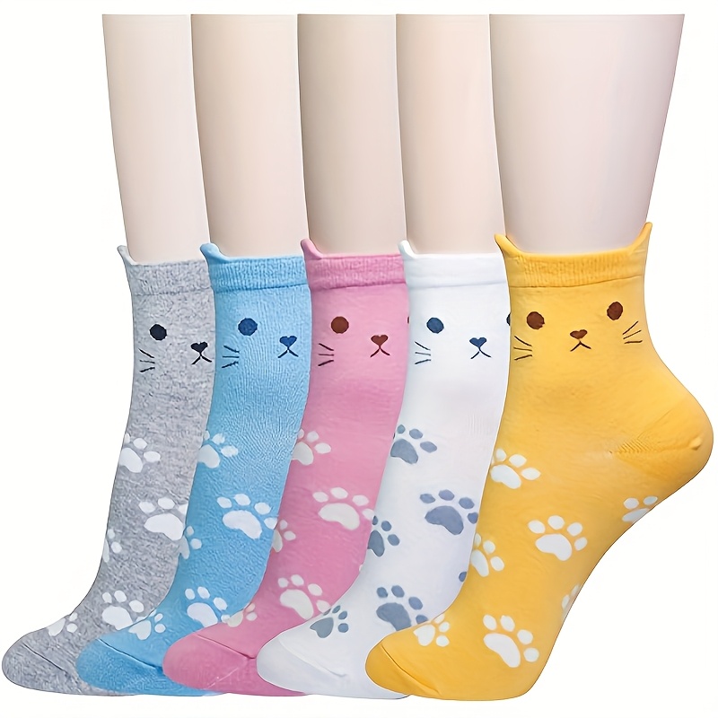 

5/15/20 Paires de Chaussettes Mignonnes pour Femmes pour Automne et Hiver, Chaussettes Cartoon, Chaussettes Cadeau, Chaussettes de Noël, Confortables, Mignonnes, Polyvalentes Quotidiennes