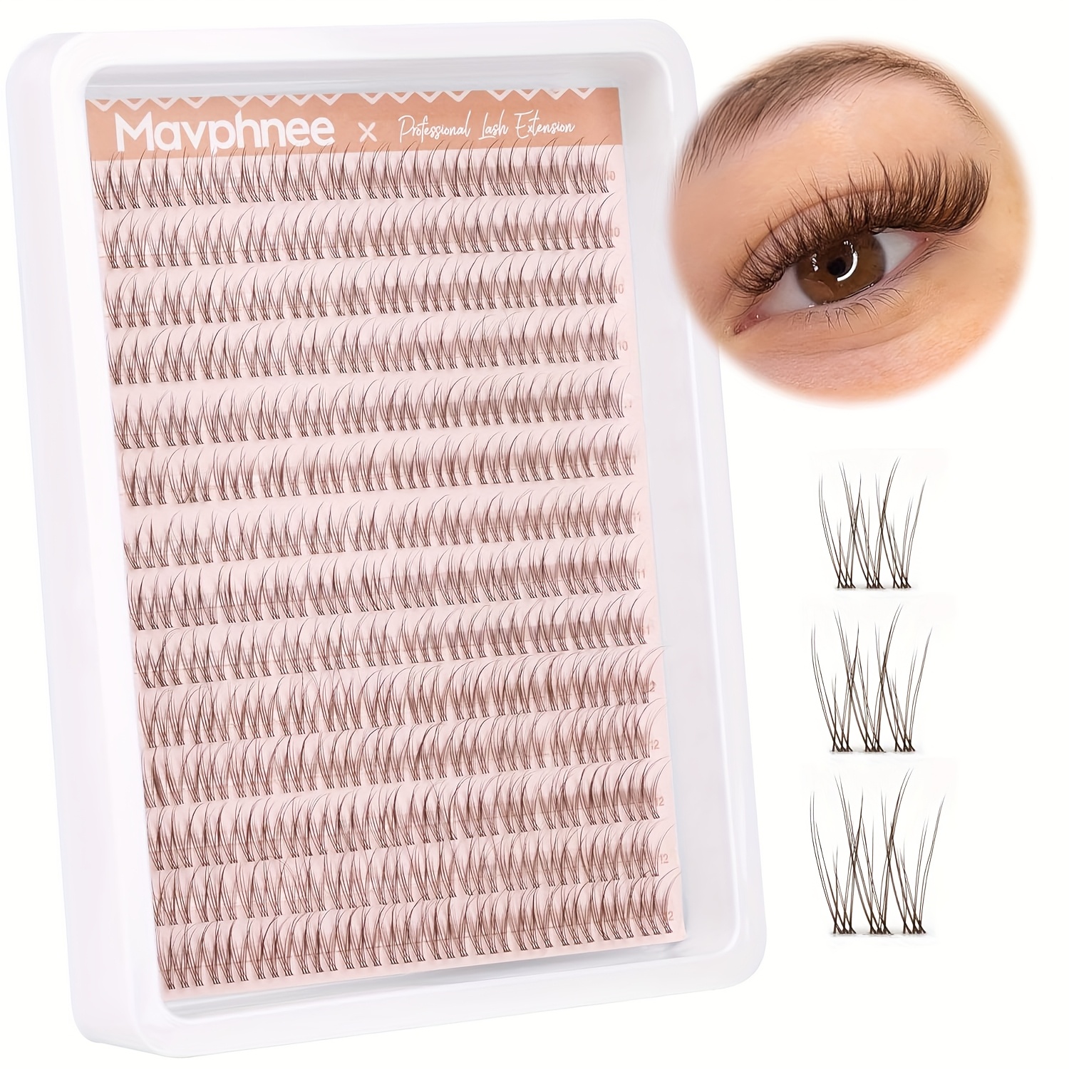 Image of 168pcs Natural & Anime False Eyelash Extensions Kit - C/d 10-12mm/13-15mm Lengths With Individual Lash Clusters, For Diy At Home, Doll/m -eye Styles (beginner-friendly, Pre-made Lash Bundles)