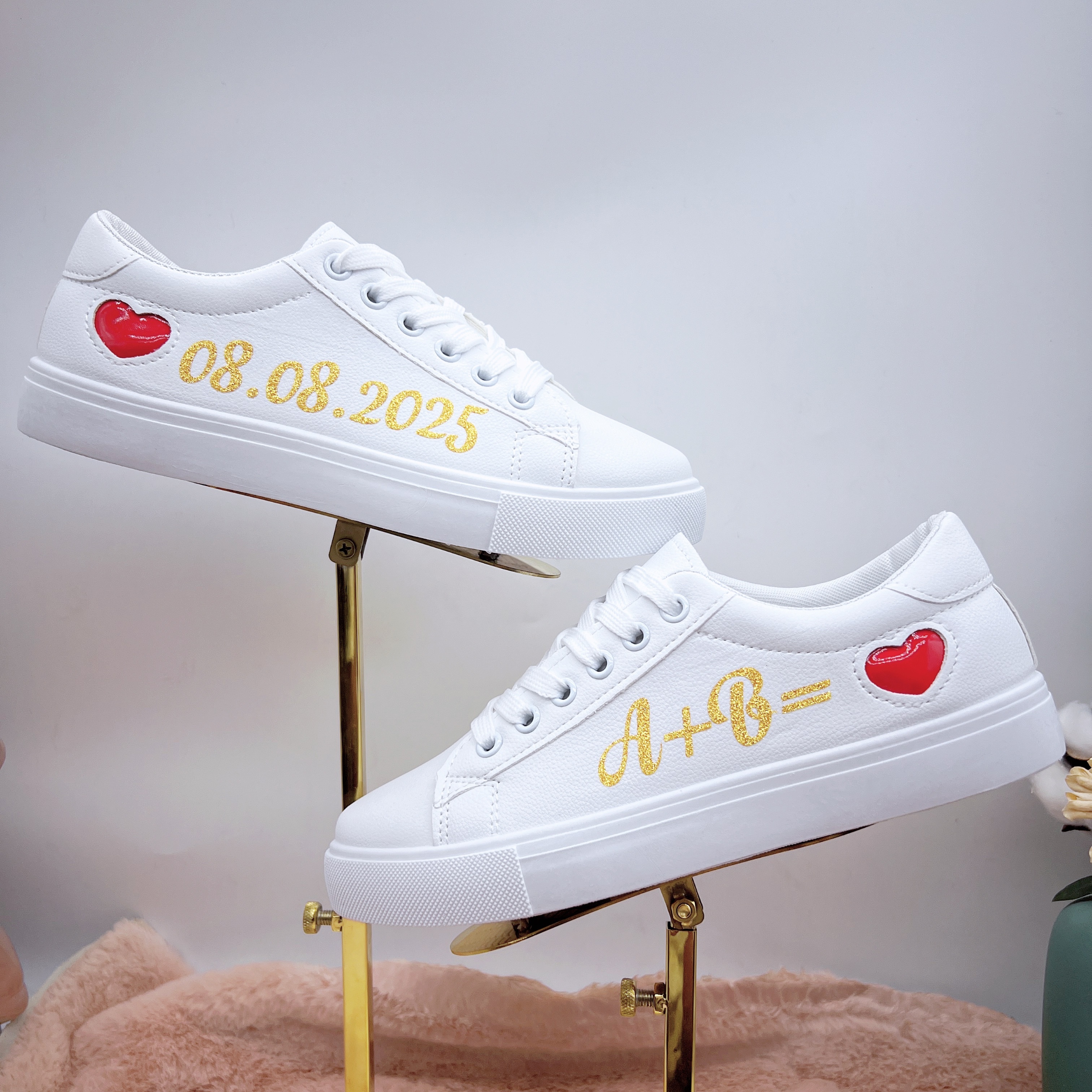 zapatillas blancas personalizables amor Temu Mexico