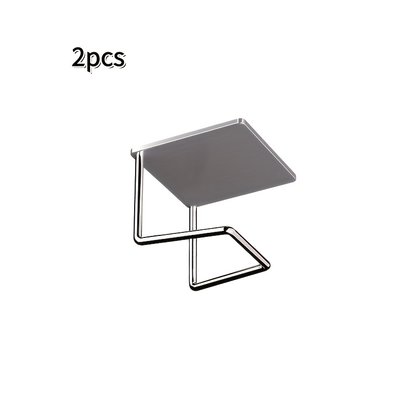 TEMU 2pcs Set Wall-mounted Electronic Scale Storage Rack, No-drill Wall-mounted Design, Seamless Adhesive Installation, Durable Stainless Steel