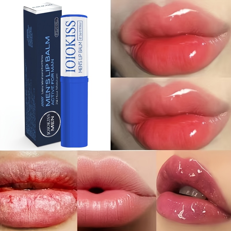 1pc Baume à Lèvres Homme au Collagène, Caféine et Rétinol - Hydratant, Nourrissant, Longue Tenue, Soin Doux pour Lèvres Sèches Jour et Nuit, Base Incolore pour Soin des Lèvres Homme en Automne et Hiver