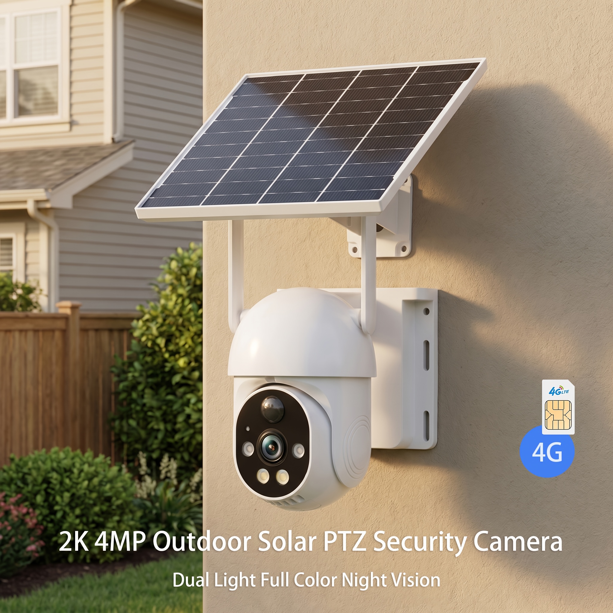 TEMU Xiaovv Outdoor Camera Supports 4g Lte, A 360° Panoramic Ptz Indoor/camera With Human Detection, Color Night Vision, Voice And Alarm Functions,