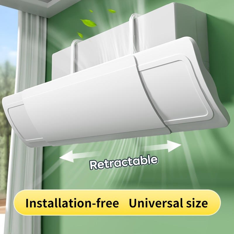 TEMU Hook- Deflector, Air Conditioner Wind Deflector, Retractable Baffle, Eliminates Transmission Wind Deflectors, Simple And Easy To , Prevents