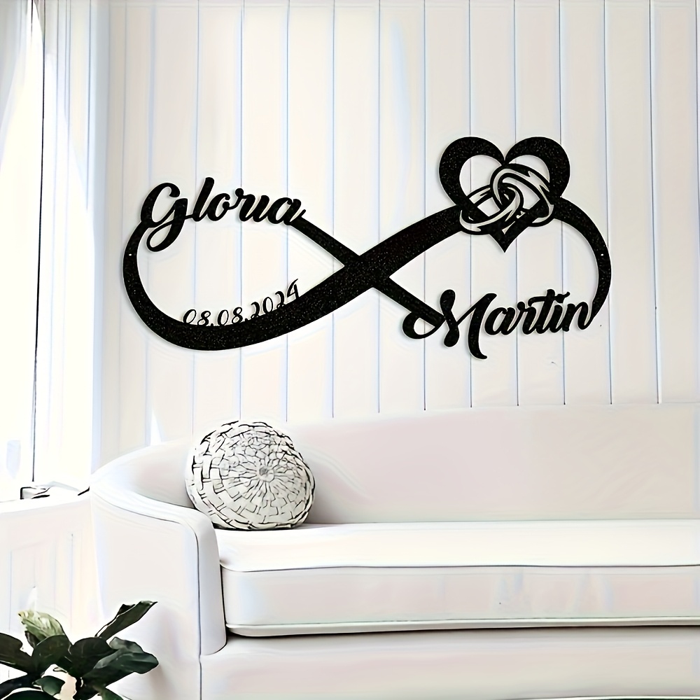 TEMU Customizable Heart Metal Sign â Personalized Romantic Wall Decor For Weddings, Proposals, Anniversaries & Valentineâs Day â Vintage Style B