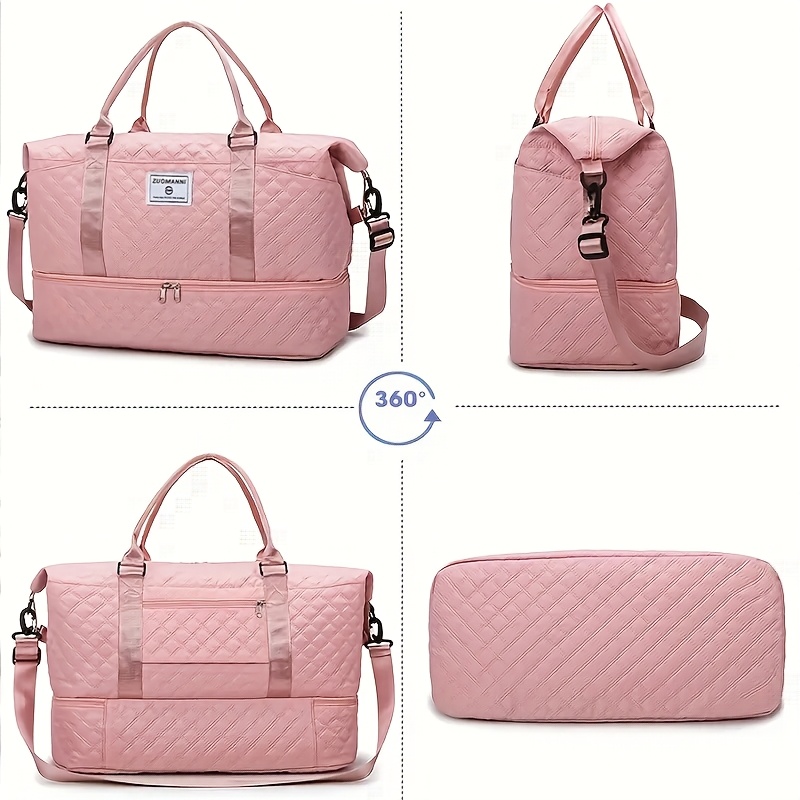 Juego de 3 piezas de bolsos de viaje con gran capacidad, bolso deportivo para exteriores, maletín de negocios, compartimento independiente para zapatos, bolsa de gimnasio de mano, neceser de maquillaje cruzado y bolsa para artículos de aseo