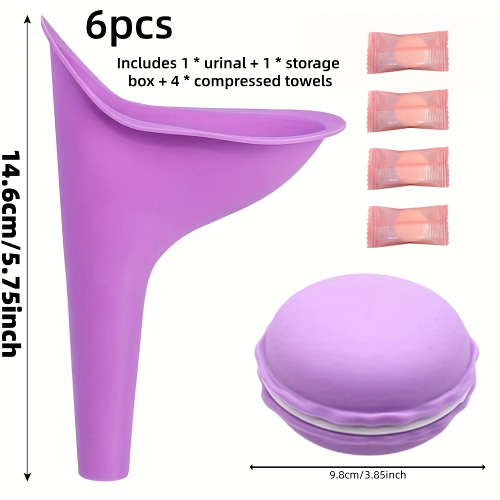 6pcs Set Women's Portable Silicone Foldable Urinal