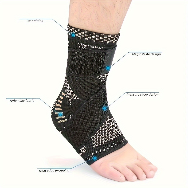set of 2 adjustable copper ankle supports designed for high   and compression ideal for and fitness features a removable strap breathable nylon fabric and patella tracking for   stability hand wash only Product details 3