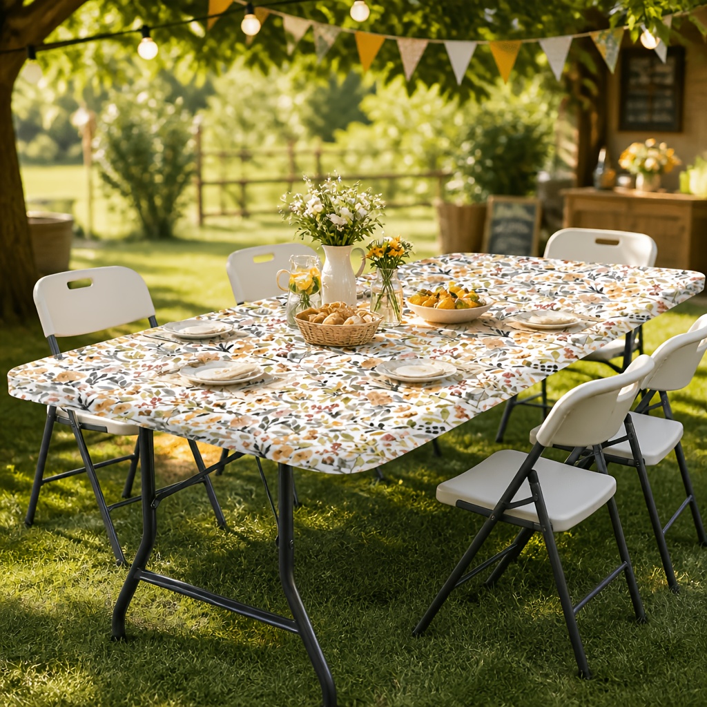TEMU Mantel lavable de exterior 2026 de 1 pieza con bordes elásticos. Ideal para camping, picnics y fiestas de jardín, disponible en colores