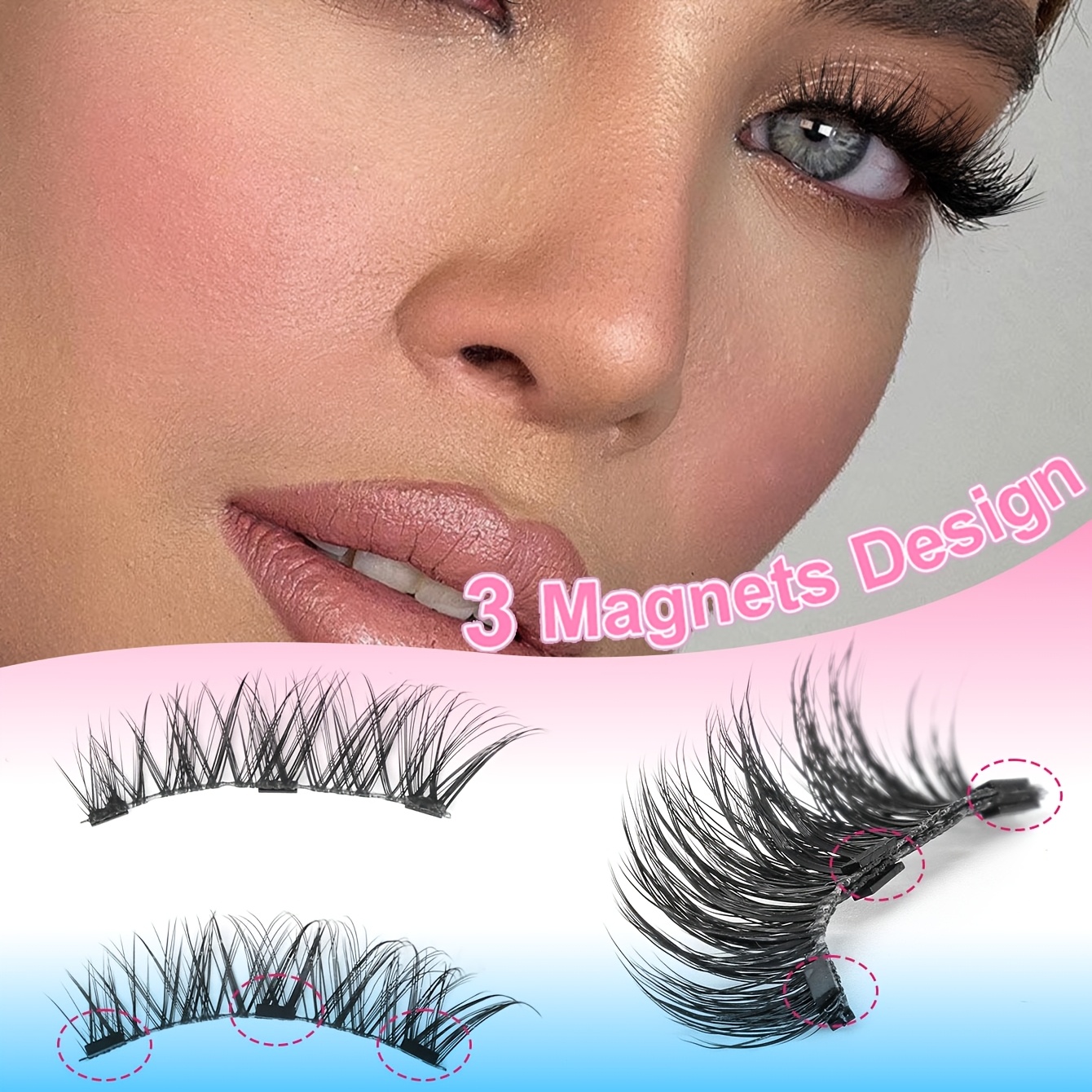 magnetic false eyelashes for lengthening the outer corner 1 pair with professional clip reusable cat eye dense natural long length eyelashes 5 12mm lightweight makeup tool Product details 6