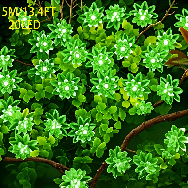 Image of 100/50/20led Solar Outdoor Ipx4 For Green String Lights For Garden, Fence, Patio, Yard, Christmas Tree, Lawn, Party Bedroom, Wedding Decoration Lights