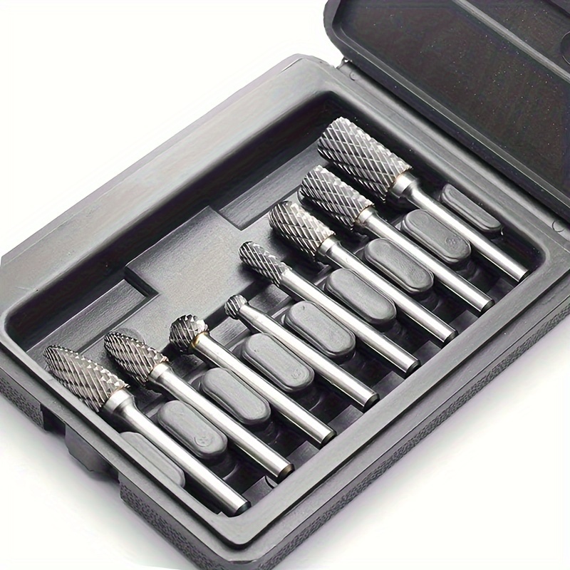 

Carbide Burr Set With 1/4'' Shank 8pcs Double Solid Carbide Rotary Burr Set For Die Grinder, Metal Wood Carving, Engraving, Polishing