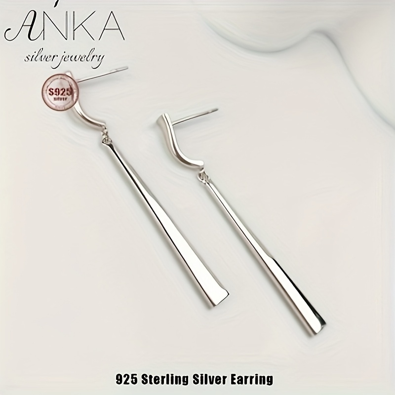 1 pair of elegant and   925 sterling silvery pendant earrings for women no synthetic gemstone inlay suitable for daily wear and gifts   use Product details 2