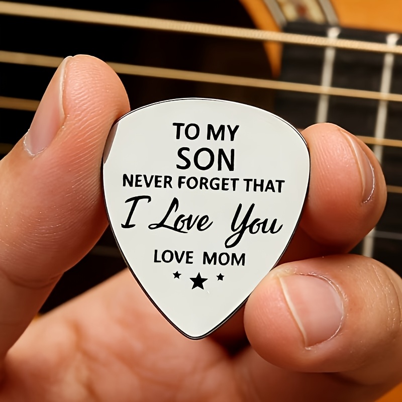 TEMU A Stainless Steel Guitar Pick Full Of Maternal Love - Gift For , Gift Full Of For Family Who Love Guitar, Expressing The Mother's And , And Him