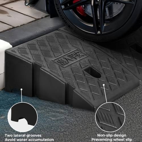 2pcs portable lightweight curb ramps 9 84in 10 62 75 expansion bolts easy setup for driveways ideal