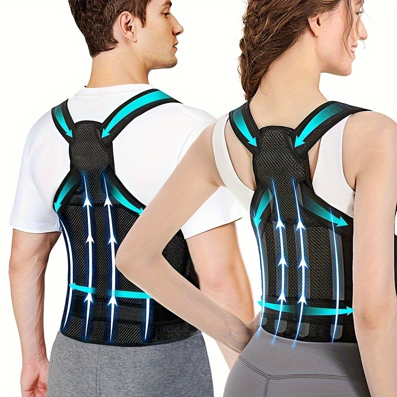 

Adjustable Back Brace And Unisex Posture Corrector - Spinal Support For Improved Alignment, Kyphosis & Scoliosis Correction, Comfort Fit For Men And Women
