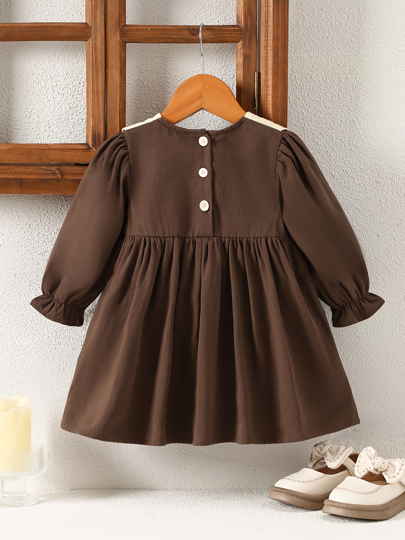 1pc spring autumn korean style preppy dress bow contrast - Temu Italy