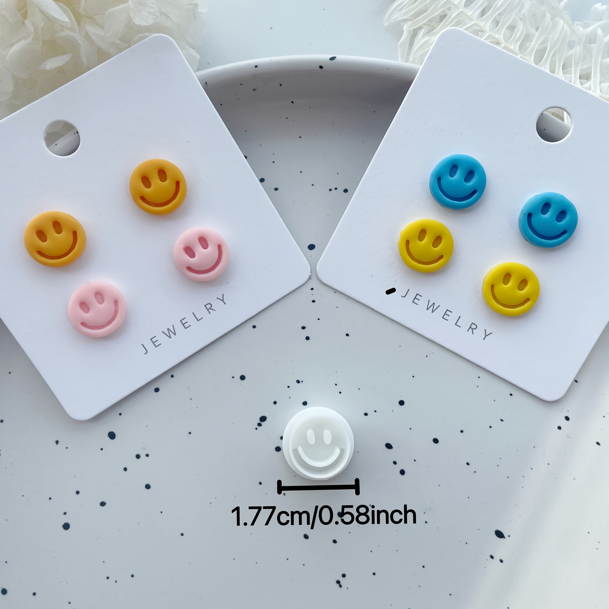 Image of 1/2/3-piece Happy Face Earring Clay Cutter, Perfect For Making, Polymer Clay Cutter