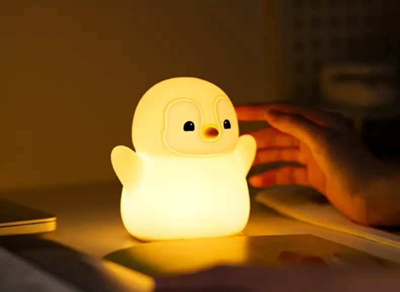 1pc penguin night light sleep companion bedside lamp with sensor christmas gift with data cable for bedroom living room dining table decoration holiday and birthday present Product details 6