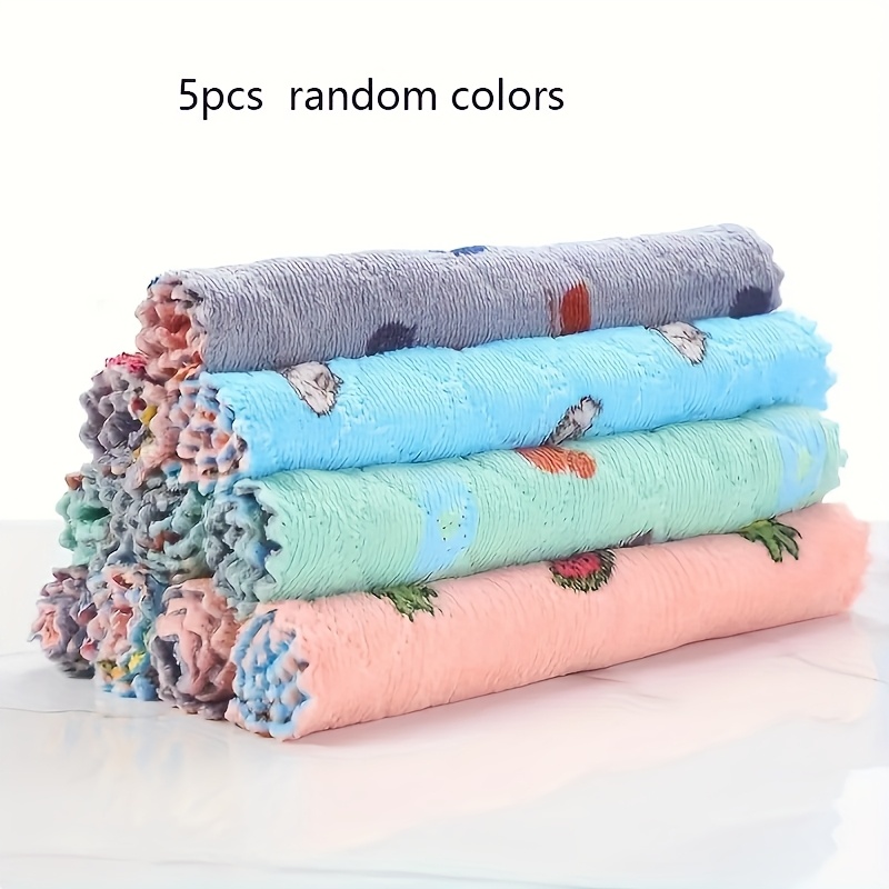 5pcs Random Color Super Absorbent - Quick-Dry Kitchen Towels for Efficient Cleaning RV Kitchen Cooktop Accessories
