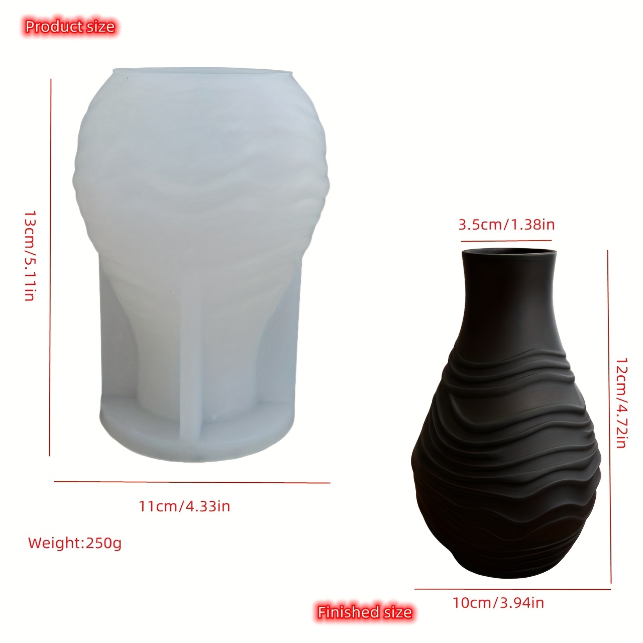 Image of A Geometric Vase Silicone Mold Hand Diy Resin Casting Mold Cement Gypsum Pouring Mold Used For Home Decoration Crafts Accessories