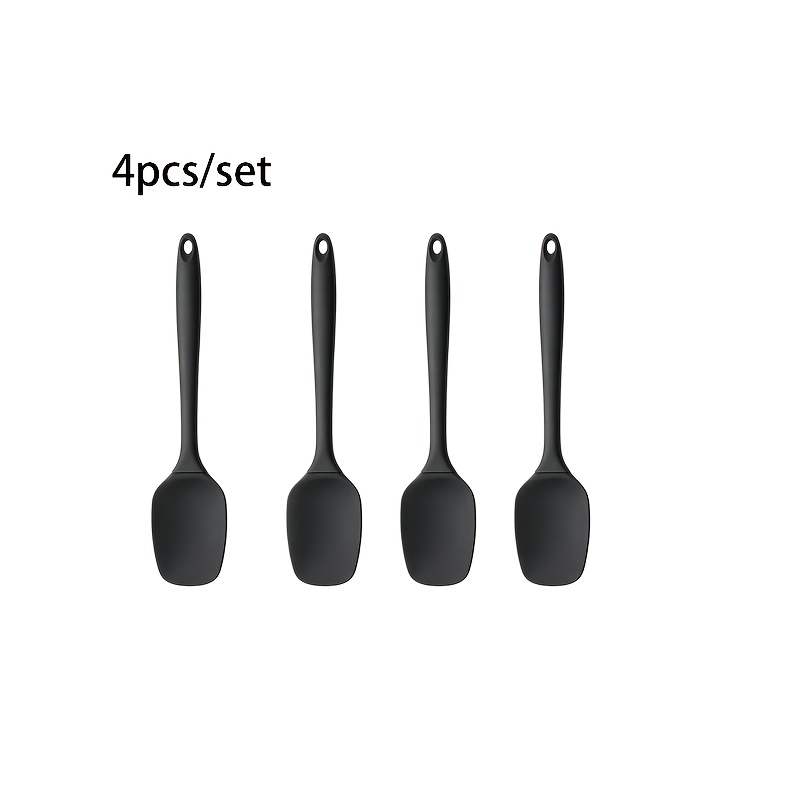 TEMU 4pcs Silicone T-spatula Set, For Jam Spatula, Cream, Mixing Spoon And Heat-resistant Small Scraper, Baking Tools, Kitchen Essentials, Essential