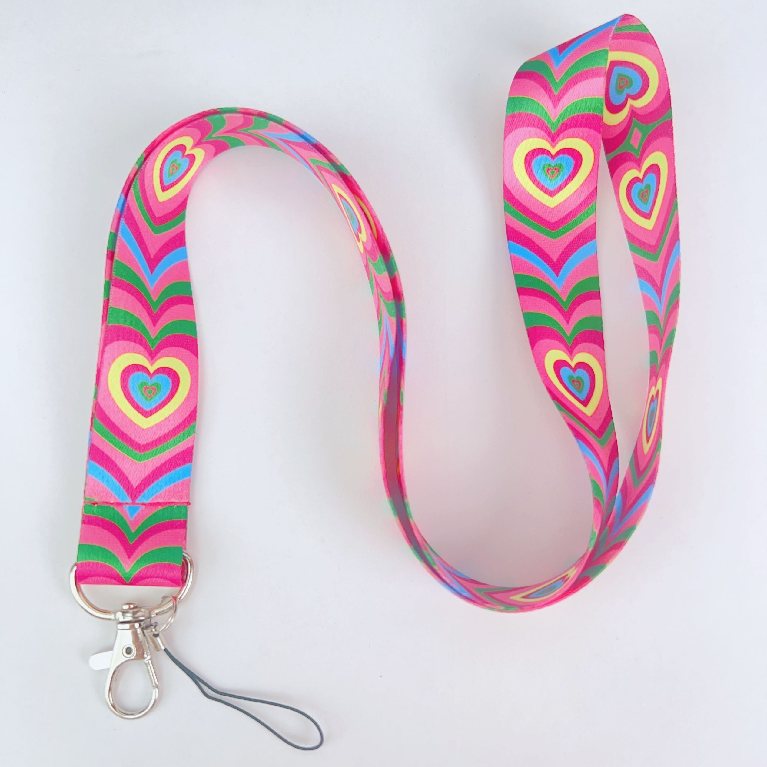 2d Of Heart-shaped Phone Lanyards, Id Badge Lanyards, White Lanyards, Keychain Lanyards, School Lanyards, And Polyester Lanyards