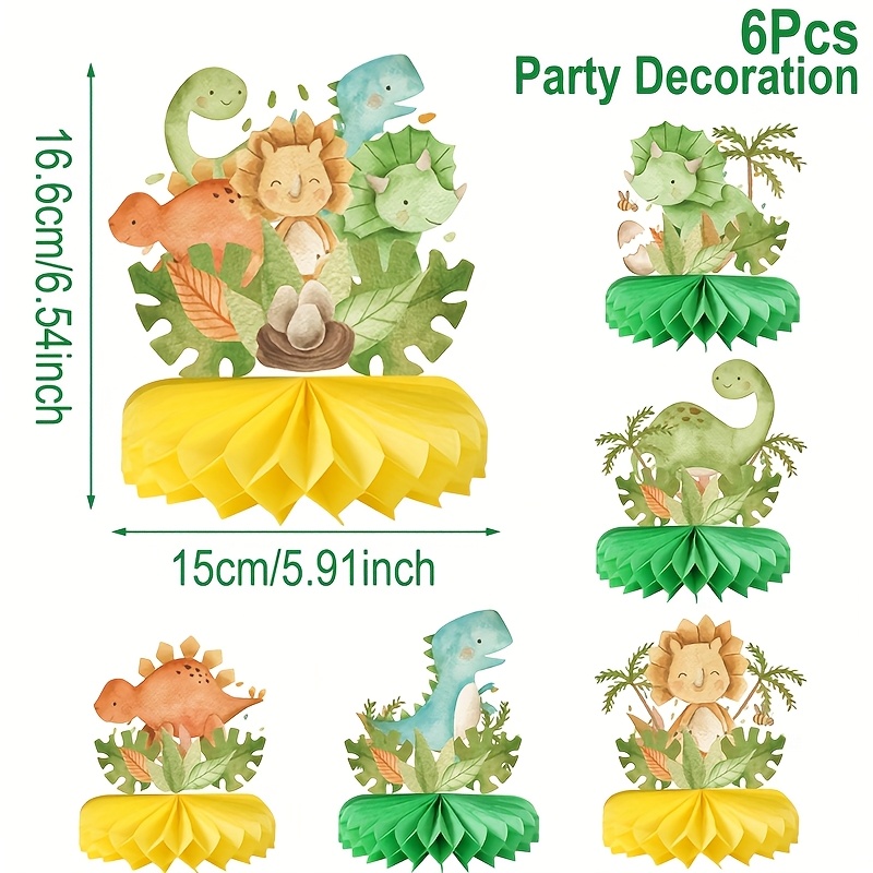 6pcs,cartoon Dinosaur Honeycomb Set,dino Theme Party Table Decor,birthday Party Supplies, Shower Party Supplies, Theme Party Ornaments,3d Party Table Centerpiece Decoration
