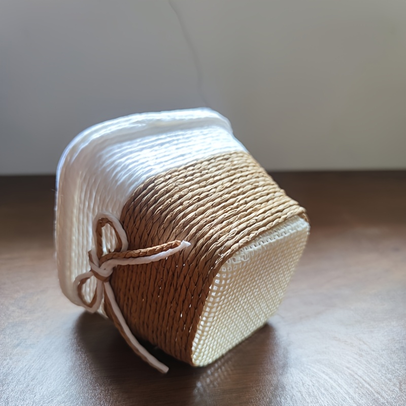 Image of Bohemian Striped Paper Rope Planter, Waterproof Indoor Decorative Flower Basket With Drainage Hole For Succulents And Greenery