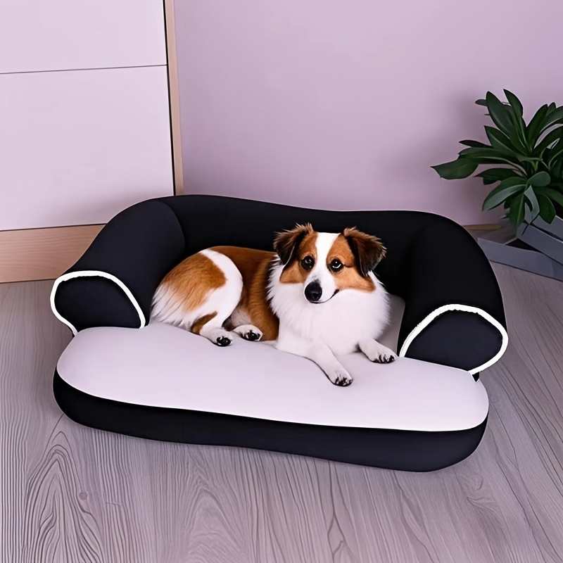 1pc cozy plush pet sofa bed warm     recliner with removable polyester cushion black   for extra small to large breeds   indoor relaxation pet relaxation spot stylish dog recliner soft cushioned sofa Product details 2