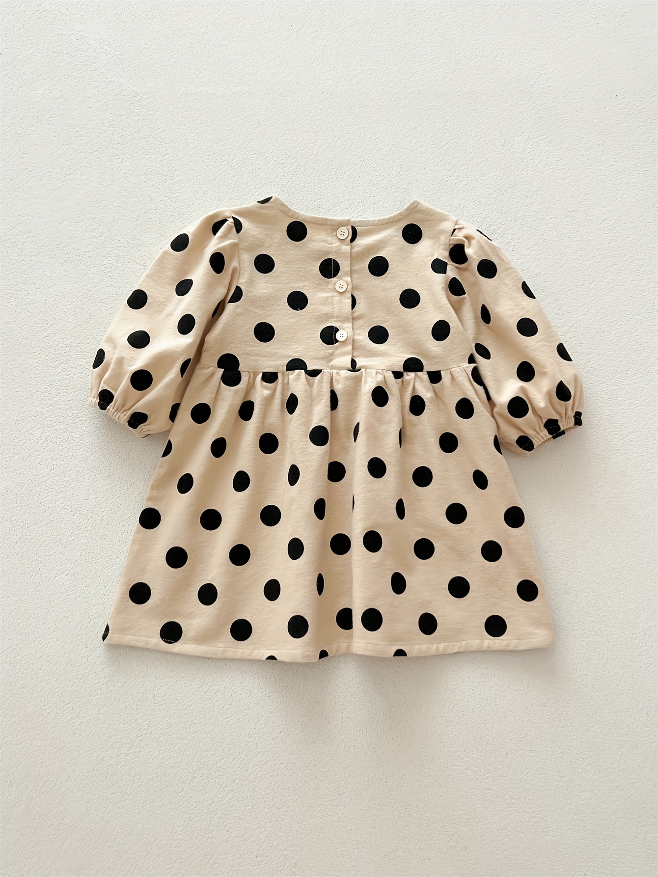 polka dot cotton dress girls cute country style - Temu Oman