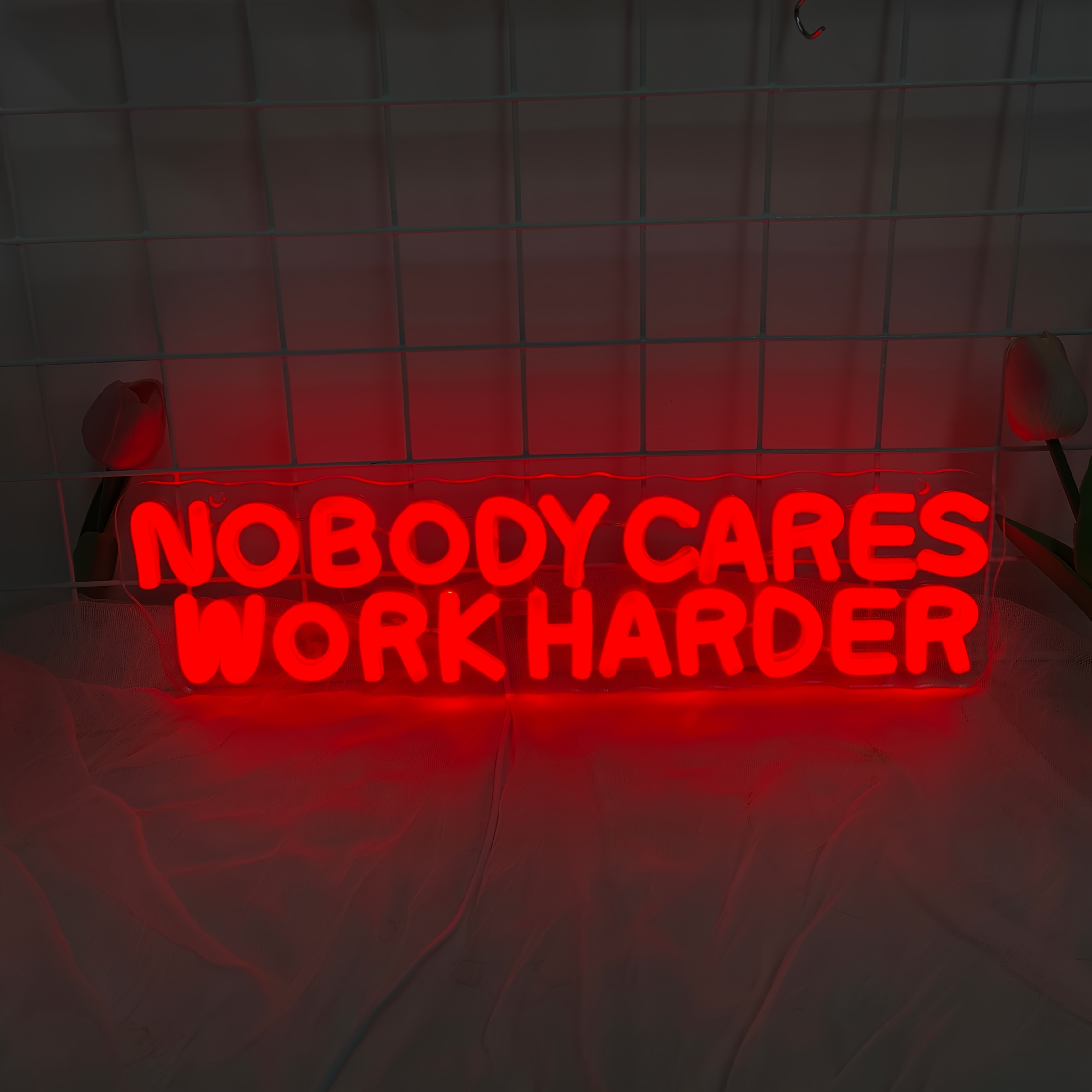 E-shop LIUYANG "Nobody Cares " Neon-Schild, Motivations-LED-Neonlicht mit dimmbarer USB-Stromversorgung, Inspirierende Wanddekoration für Büro,