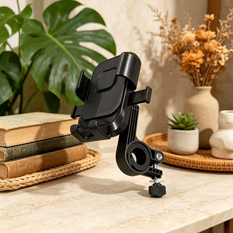 TEMU Sturdy Motorcycle And Bicycle Phone Mount With Design, 360-degree Rotatable And Adjustable Bracket, Secure Clip-on Installation, Universal Phone