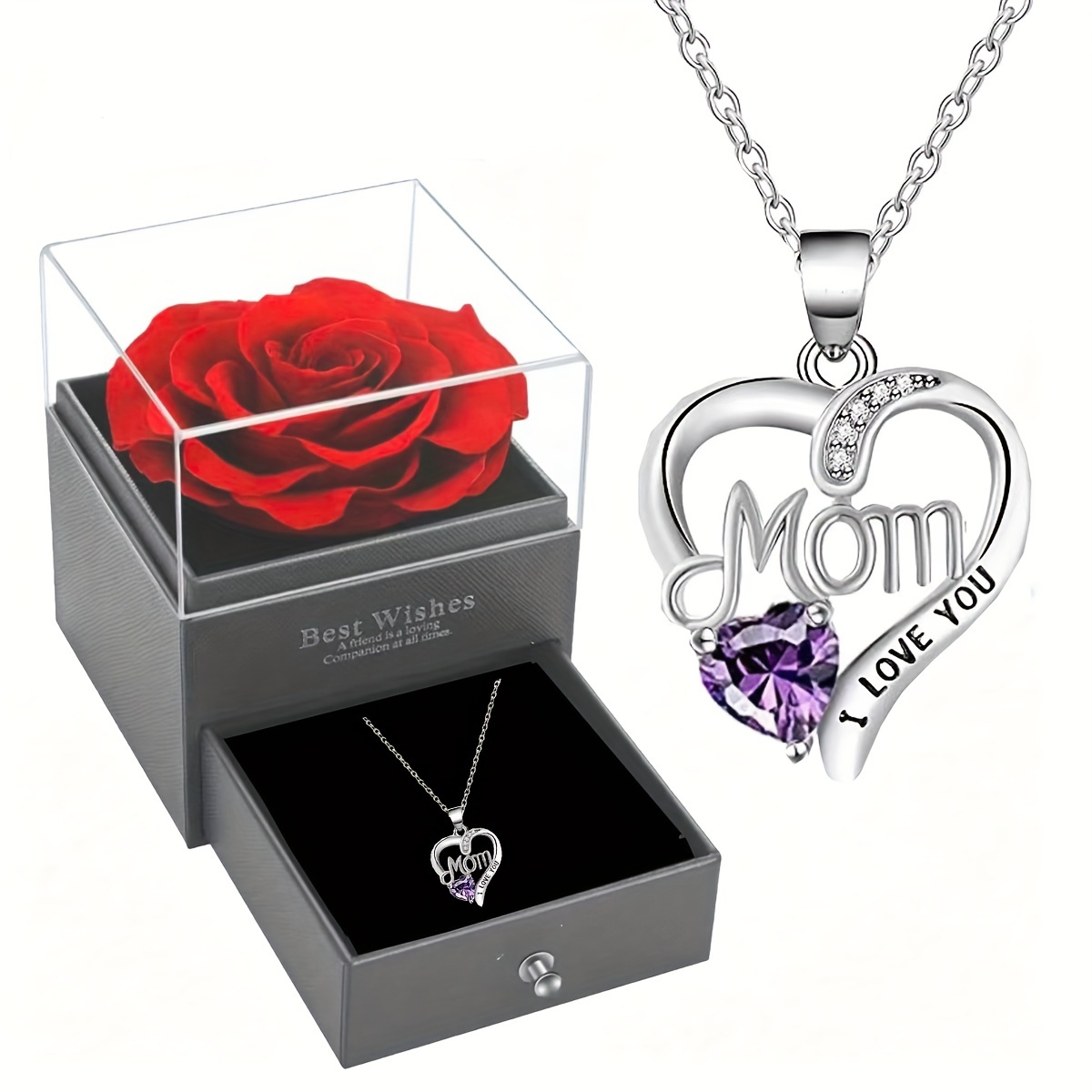 

Box, Shaped Mom Pendant Necklace, - For Mother, , , , , Christmas, Day, 's Day, , ,
