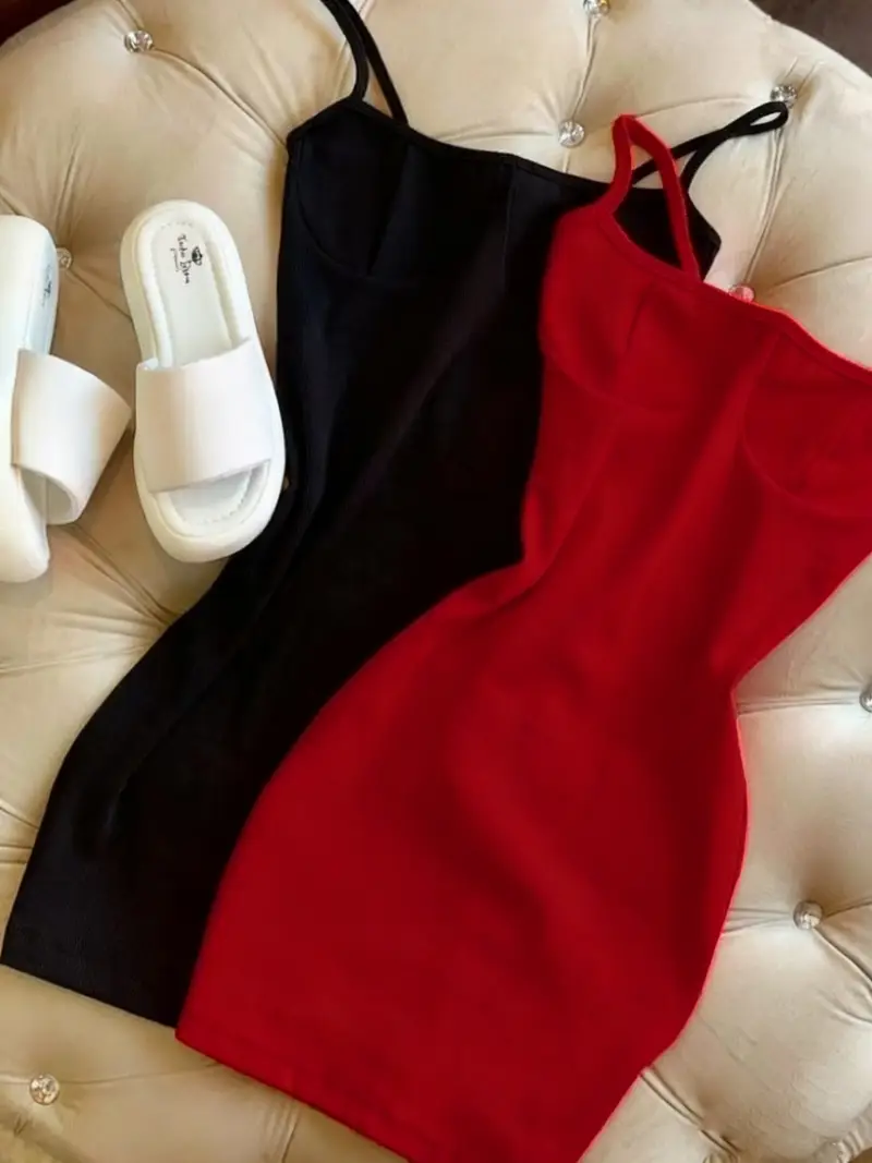 a two piece black short camisole dress form fitting - Temu Greece a two piece black short camisole dress form fitting - Temu Greece