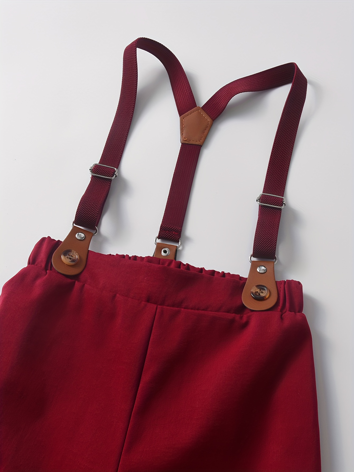 JAICEE Boys' 3pcs Gentleman Suit Set: Long-Sleeve Shirt with Bow Tie and Solid Color Suspender Overalls, Stylish and Romantic, Suitable for Birthday Parties, Evening Gatherings, First Birthdays, and Wedding Banquets