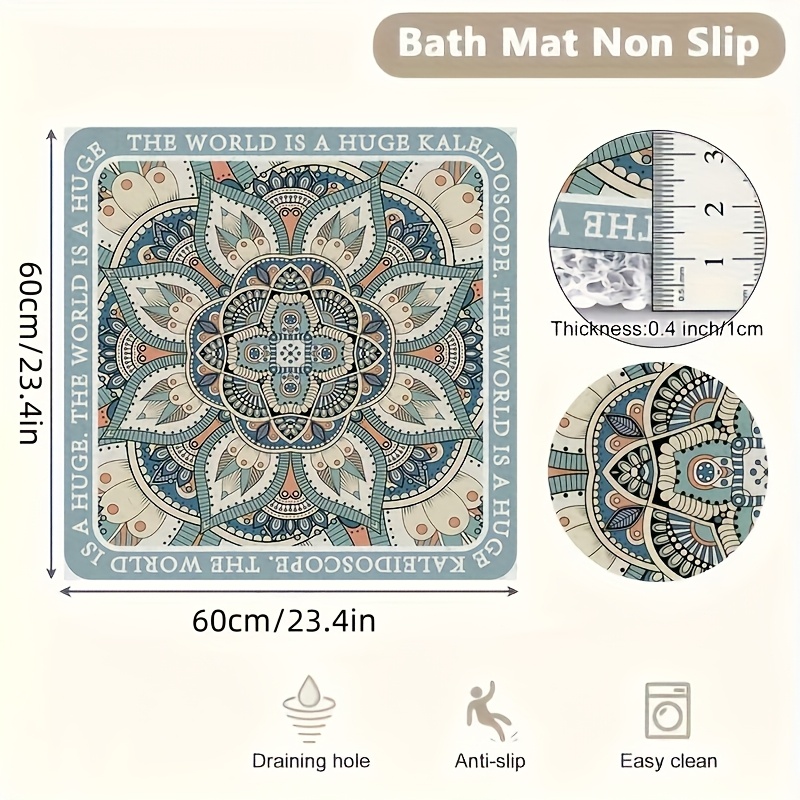 Non-slip Shower And Bathtub Mat, Soft And Comfortable Bath Mat Featuring Drainage Holes, Pvc Loofah Massage Bathmat Suitable For Showers, Tubs, Bathrooms, And , Quick Drying