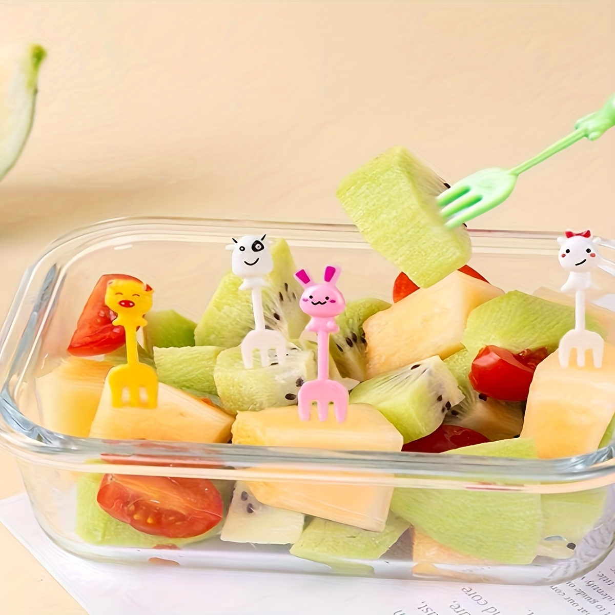 Animal Toothpicks 7Pcs Reusable Plastic Food Fruit Fork Picks For Kids