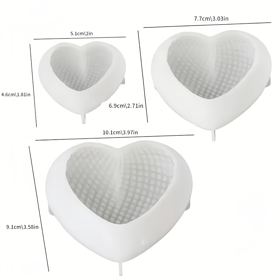 E-shop 3er-Set geflochtene Herz-Kerzenform Tonform