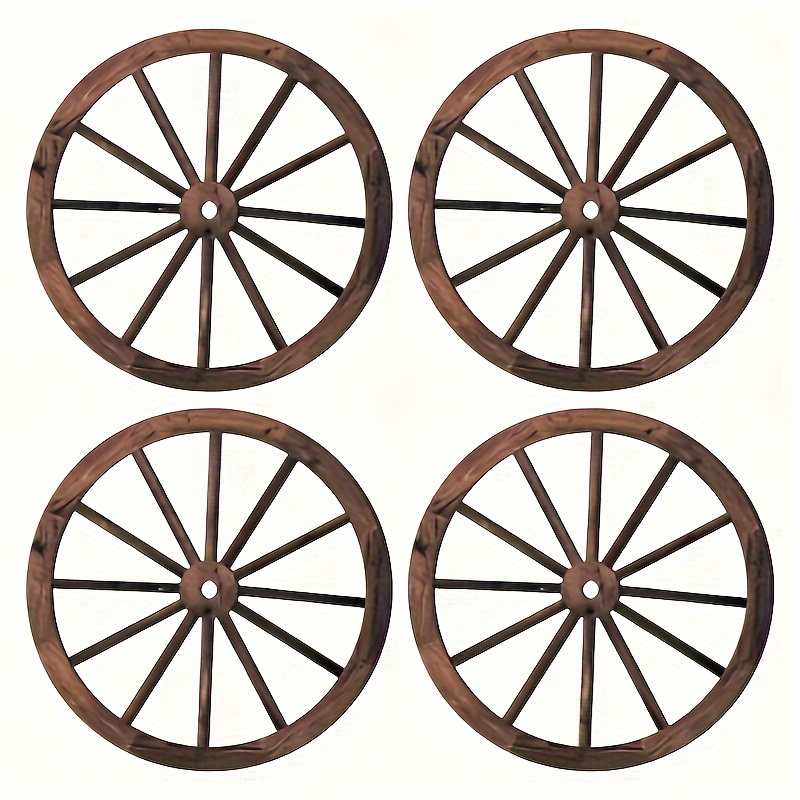 

4pcs, Wagon Wheel Decorations, Wooden Western Cowboy Party Decorations, Vintage Rustic Wagon Wheel Wooden Decorations For Bar Garage Indoor Outdoor 26