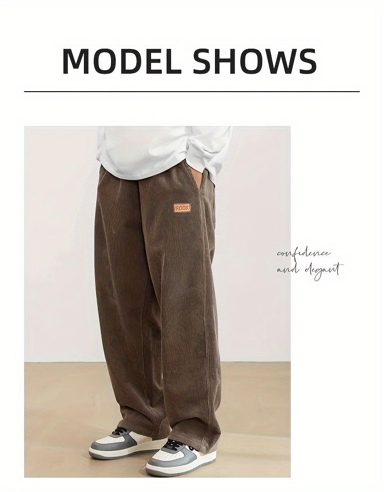 men's corduroy jogger pants casual drawstring pants ankle - Temu