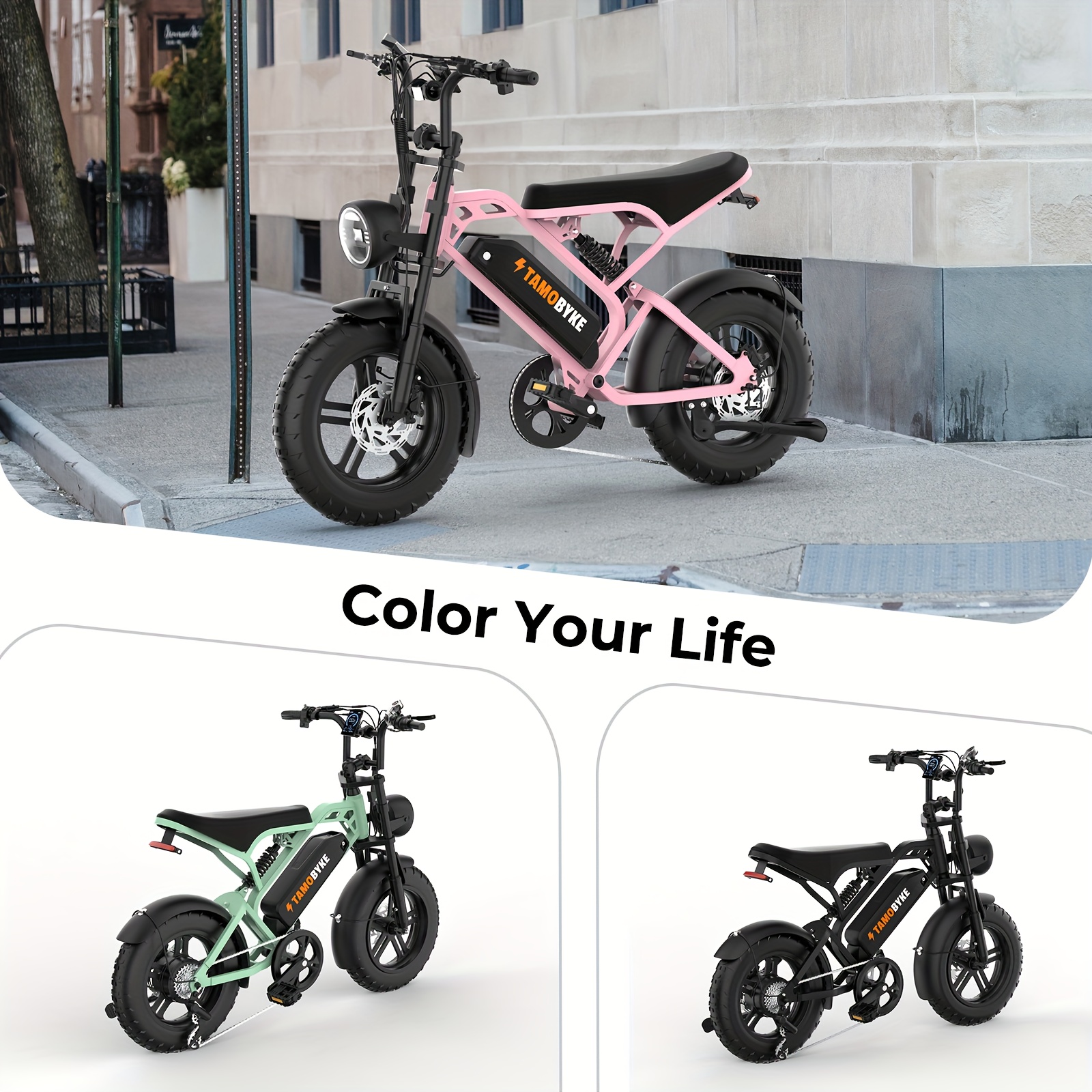       youth electric bicycle 4 inch tire electric bicycle 749w   motor 30 50 miles h 749 watt hour disassembly battery all terrain electric off road bicycle suitable for mountains snow sand       riding youth e motorized bicycle color   design   look removable battery     Product details 11